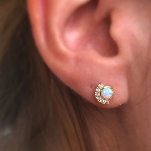 La Kaiser Opal & Diamond Parisian Sunset Studs